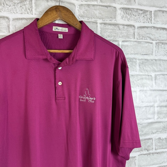 Peter Millar x Grayhawk GC Solid Maroon Performance Golf Polo Mens XL Stretch - Picture 1 of 8